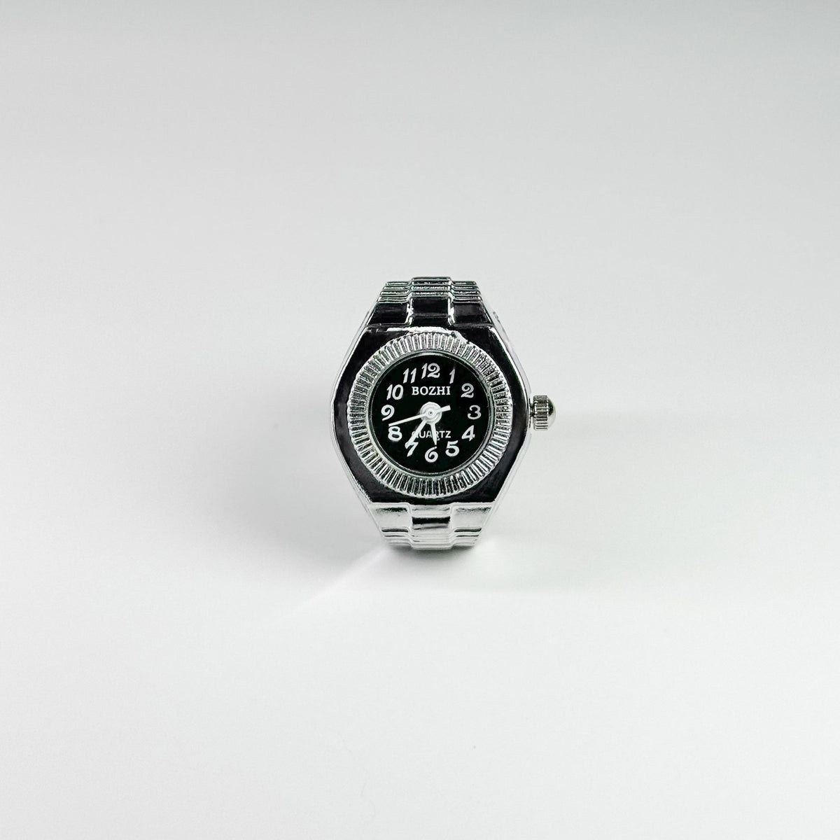Anillo reloj Milano Plata Negro — Bozhi Time
