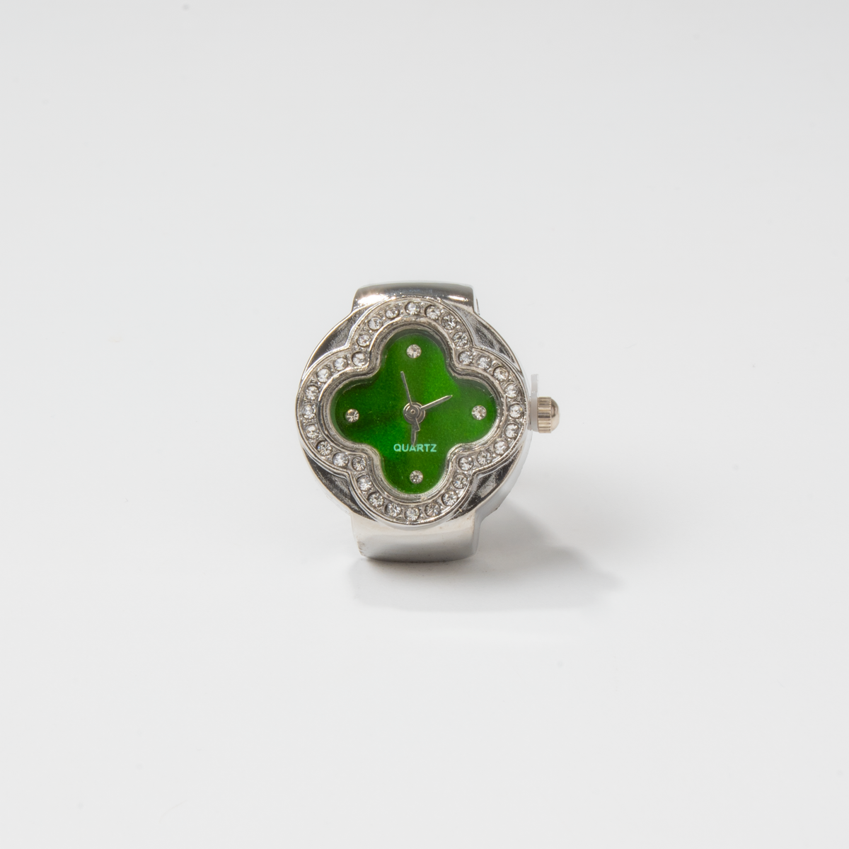 Anillo reloj Cleef Plata Verde — Bozhi Time
