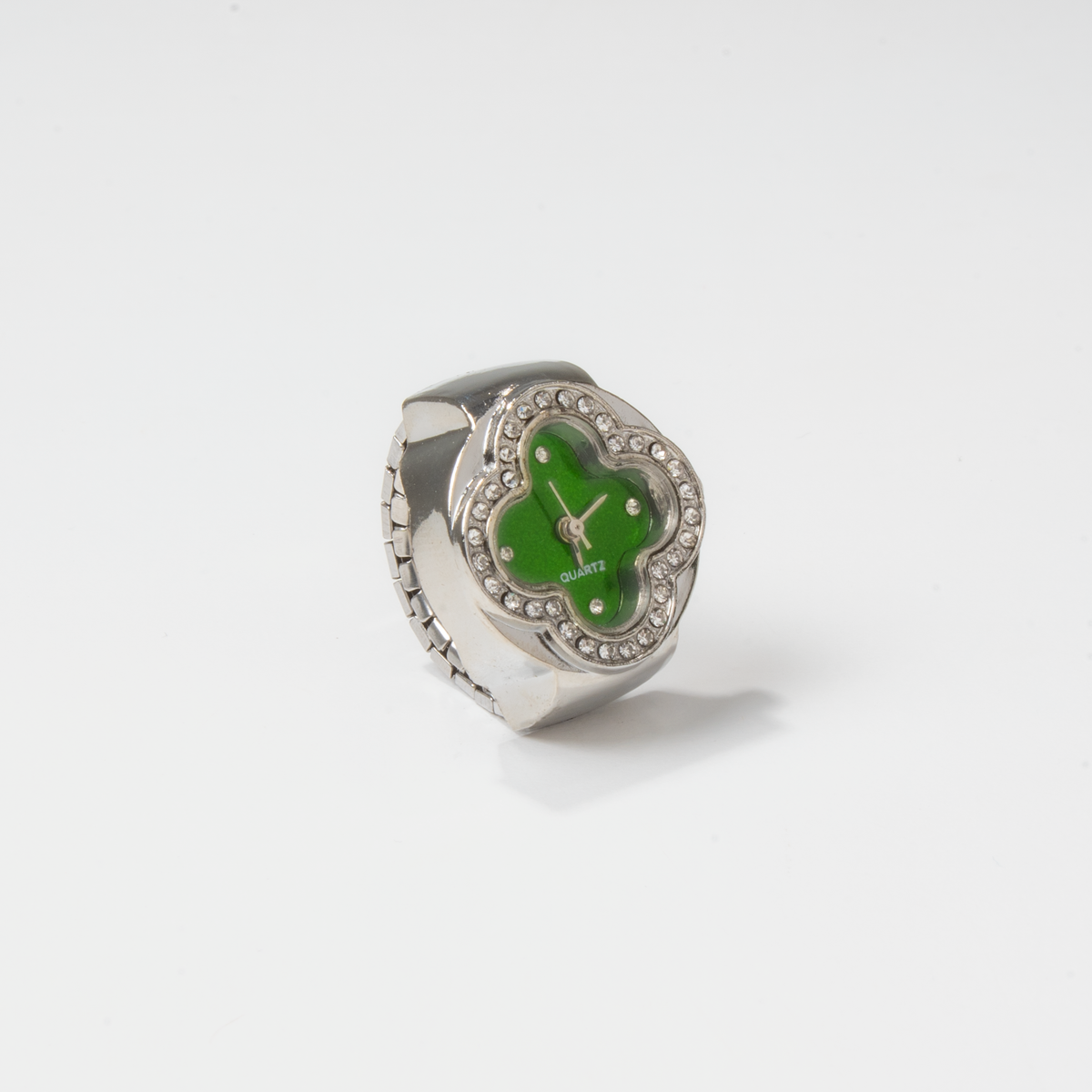 Anillo reloj Cleef Plata Verde — Bozhi Time (imagen 2)