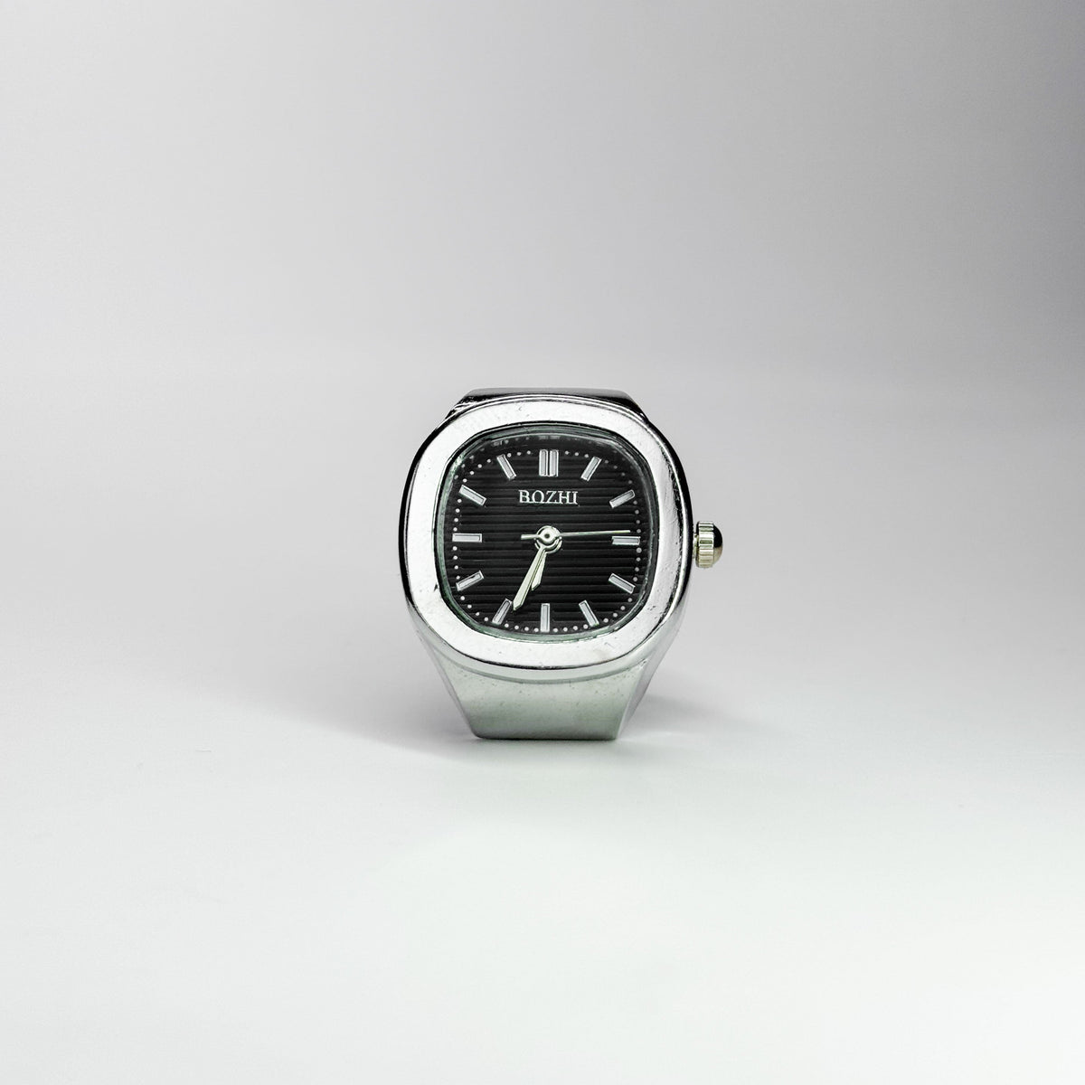 Anillo reloj Nautilus Plata Negra — Bozhi Time