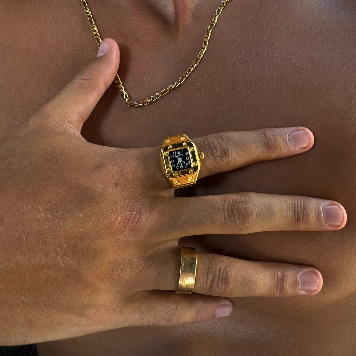 Anillo reloj Santos Oro Negro — Bozhi Time (imagen 2)