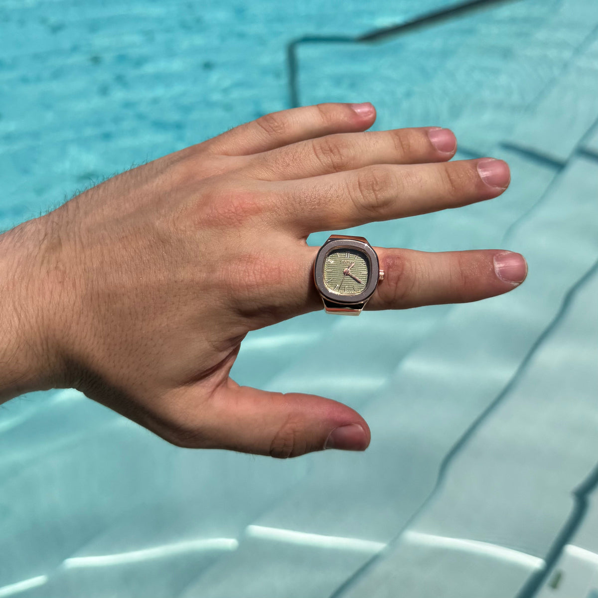 Anillo reloj Nautilus Oro Rosa Verde — Bozhi Time (imagen 2)