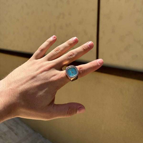 NAUTILUS ANILLO | ORO ROSA AZUL