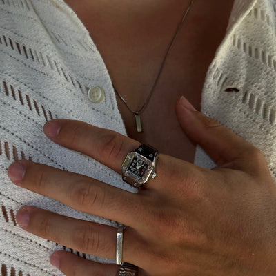 SANTOS ANILLO | PLATA NEGRO